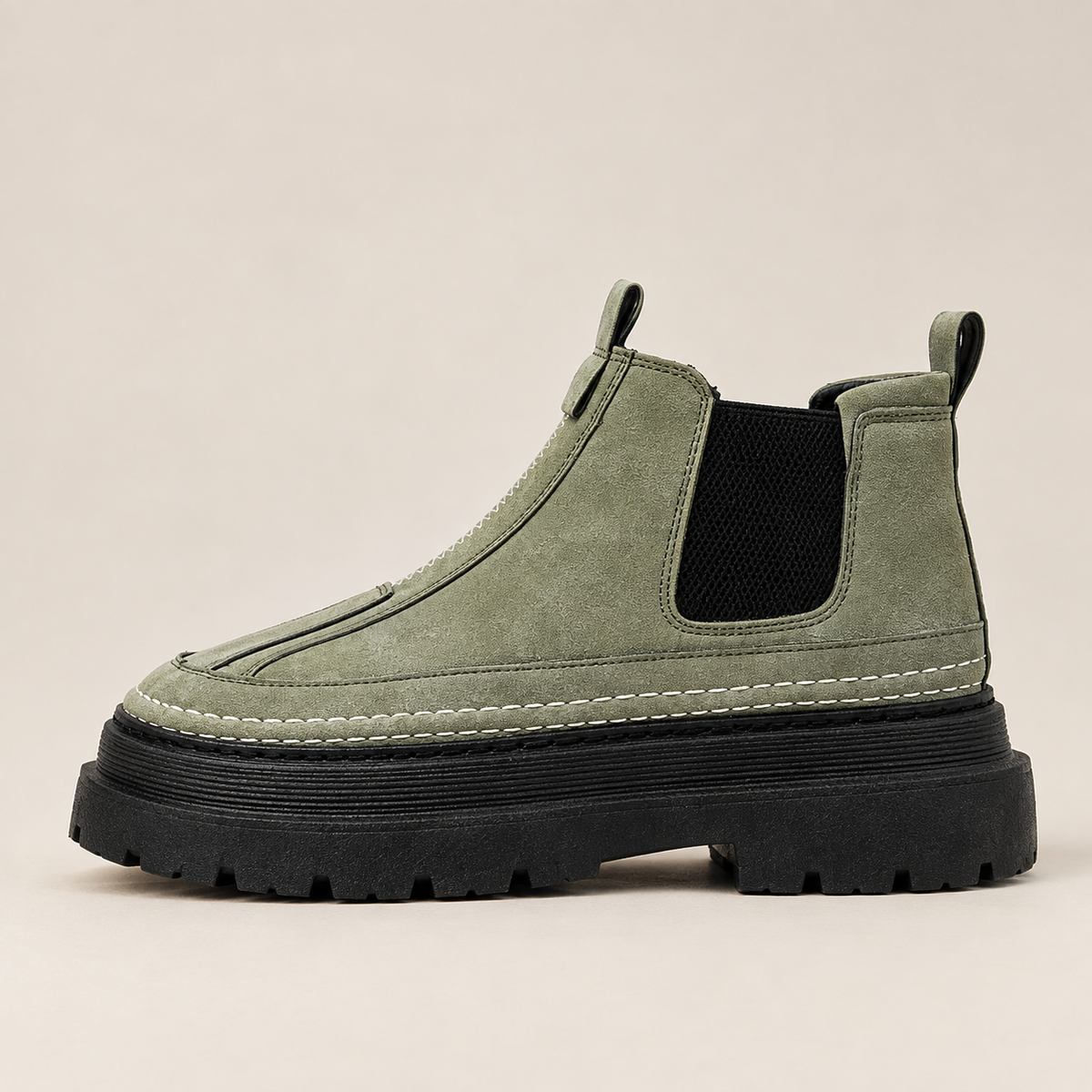 Bottines Chelsea Plateforme en Cuir
